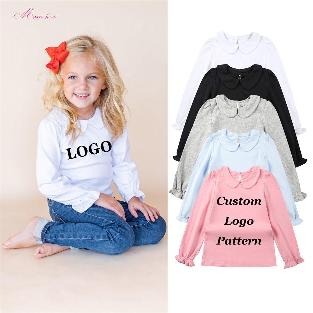 T-shirt di cotone peter pan di cotone pettinato al 100%