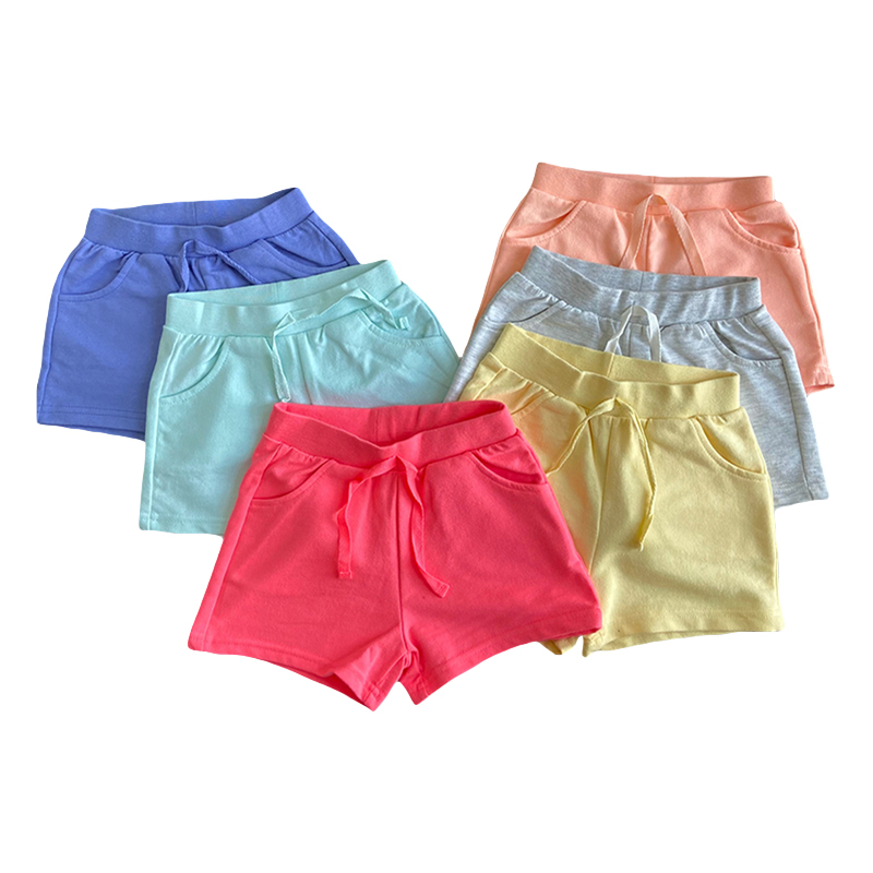 Shorts per bambini di cotone per bambini di colore a colori solidi